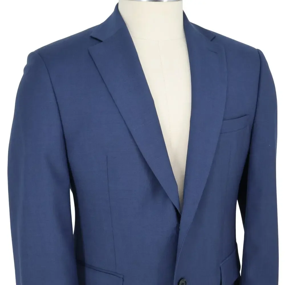 Calvin Klein Sport Coat Mens 42S Blue Wool Lined Blazer Jacket Preppy Career
